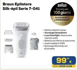 Euronics Tufano Braun Epilatore Silk-èpil Serie 7-041 offerta