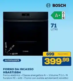 Euronics Bruno Forno da incasso Bosch offerta