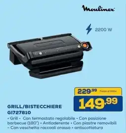 Euronics Bruno Moulinex Grill/Bistecchiere offerta