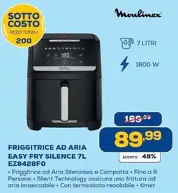 Euronics Bruno Moulinex Friggitrice ad Aria Silence 7L offerta