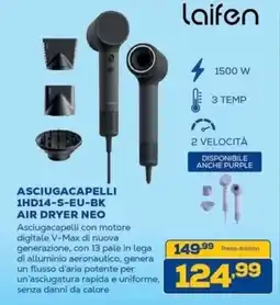 Euronics Bruno Laifen asciugacapelli air dryer neo offerta