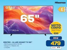 Euronics Bruno Hisense 65E79S - Q-LED SMART TV 65" offerta