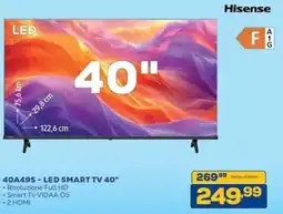 Euronics Bruno Hisense LED SMART TV 40" offerta