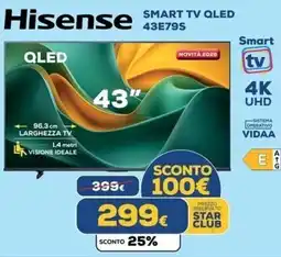 Euronics Tufano Hisense SMART TV QLED 43E79S offerta
