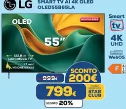 Euronics Tufano LG SMART TV AI 4K OLED OLED55B65LA offerta
