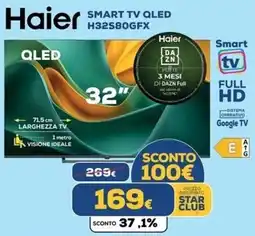 Euronics Tufano Haier SMART TV QLED H32S80GFX offerta