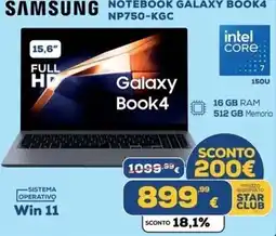 Euronics Tufano Samsung Notebook Galaxy Book4 offerta