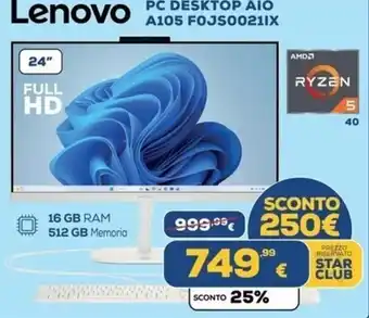 Lenovo PC Desktop AIO A105
