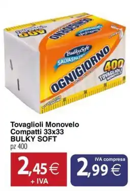 Docks Cash&Carry Tovaglioli Monovelo BULKY SOFT offerta