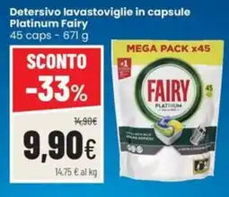 Coop Trentino Detersivo lavastoviglie in capsule Platinum Fairy offerta