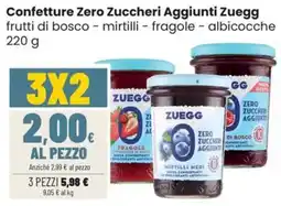 Coop Trentino Confettura Zero Zuccheri Aggiunti Zuegg frutti di bosco offerta