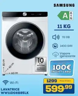 Euronics Bruno Samsung Lavatrice WW11DG6B85LK offerta