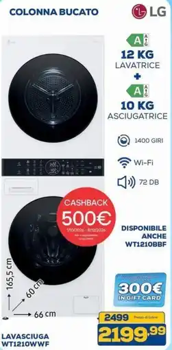 Euronics Bruno Colonna bucato LG offerta