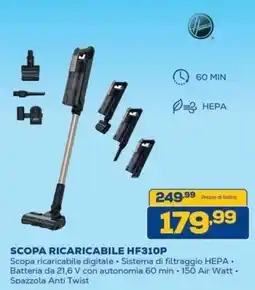 Euronics Bruno Scopa ricaricabile Hoover HF310P offerta