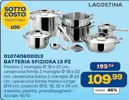 Euronics Bruno Batteria sfiziosa 13 pz Lagostina offerta