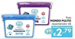 Maxi Supermercati Pods MONDO PULITO offerta