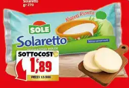 Mercati Alimentari Solarettto formaggio dolce offerta