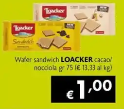 Maxi Supermercati Wafer sandwich LOACKER cacao/nocciola offerta