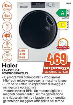 Expert Di Lella Haier lavasciuga HWD100BP16929AS offerta