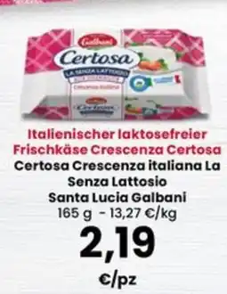Interspar Crescenza Certosa Certosa Crescenza italiana La Senza Lattosio Santa Lucia Galbani offerta