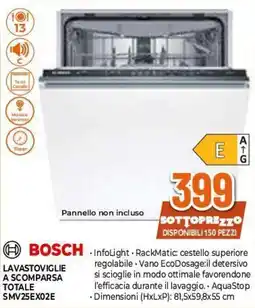 Expert Lavastoviglie a scomparsa totale Bosch offerta