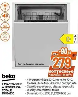 Expert Beko lavastoviglie a scomparsa totale offerta
