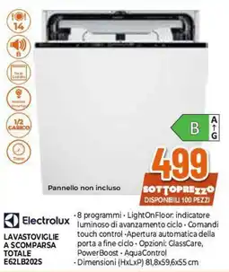 Expert Electrolux Lavastoviglie a scomparsa totale E62LB202S offerta