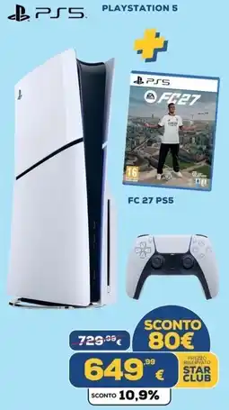 Euronics Tufano PlayStation 5 FC 27 PS5 offerta