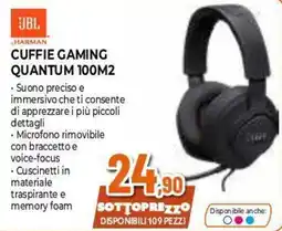 Expert JBL Cuffie Gaming Quantum 100M2 offerta