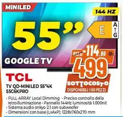 Expert TCL TV QD-Mini LED 55" 4K 55C6KPRO offerta