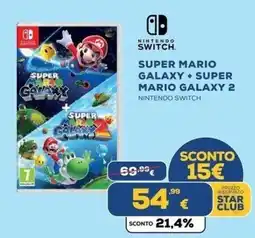 Euronics Tufano Super Mario Galaxy + Super Mario Galaxy 2 Nintendo Switch offerta