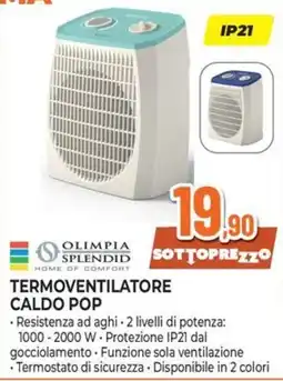 Extracoop Olimpia Splendid Termoventilatore Caldo Pop offerta
