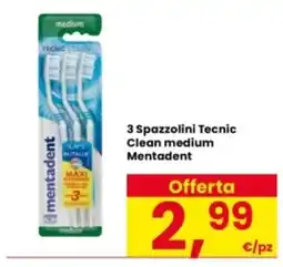 Interspar Spazzolini Tecnic Clean medium Mentadent offerta