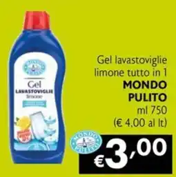 Eurospesa Gel lavastoviglie limone Mondo Pulito offerta