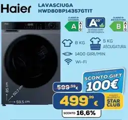 Euronics Tufano Lavasciuga Haier HWD80BP143S7GTIT offerta