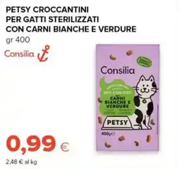 Oasi Consilia Petsy croccantini per gatti sterilizzati con carni bianche e verdure offerta