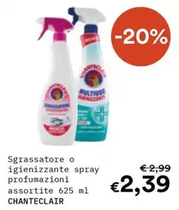 Borello Supermercati Sgrassatore o igienizzante spray profumazioni assortite Chanteclair offerta