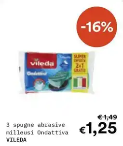 Borello Supermercati 3 spugne abrasive milleusi Ondattiva VILEDA offerta