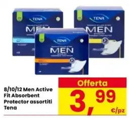 Interspar 8/10/12 Men Active Fit Absorbent Protector assortiti Tena offerta