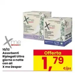 Interspar Assorbenti Ripiegati Ultra giorno o notte con ali X me Despar offerta