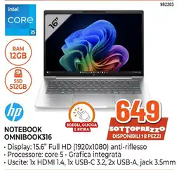 Expert Di Lella hp NOTEBOOK OMNIBOOK316 offerta