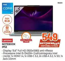 Expert Di Lella Lenovo Notebook IPS3 offerta