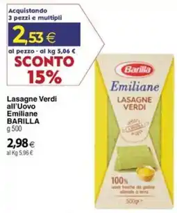 Docks Cash&Carry Lasagne Verdi all’Uovo Emiliane Barilla offerta