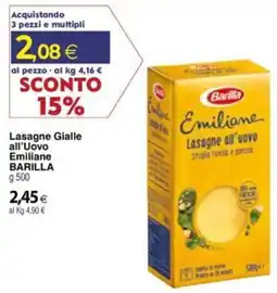 Docks Cash&Carry Lasagne Gialle all'Uovo Emiliane Barilla offerta