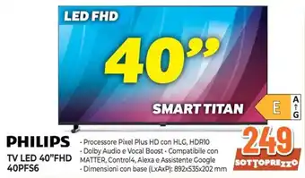 Philips TV LED 40"FHD 40PFS6