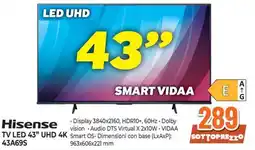 Extracoop Hisense TV LED 43" UHD 4K offerta