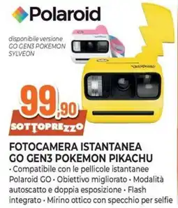 Extracoop Polaroid Fotocamera istantanea GO GEN3 Pokemon Pikachu offerta