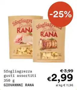 Borello Supermercati Sfogliagrezzza gusti assortiti GIOVANNI RANA offerta