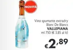 SuperW Vino spumante extradry Blanc De Blancs Vallepiana offerta