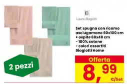 Interspar Set spugna con ricamo Biagiotti Home offerta
